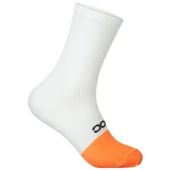 POC FLAIR SOCK MID HYDROGEN WHITE/ZINK ORANGE 22