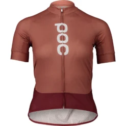 POC Women's Essential Road Logo Jersey - Himalayan Salt/Garnet Red