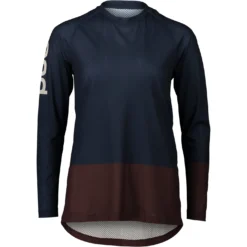POC Women's MTB Pure LS Jersey - Tourmaline Navy/Axinite Brown
